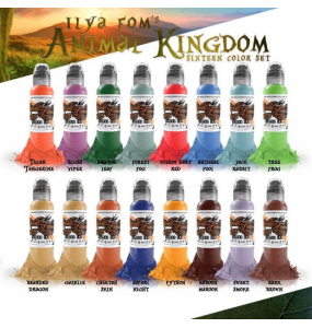 World Famous Tattoo Ink 16 COLOUR ILYA FOM'S ANIMAL KINGDOM SET