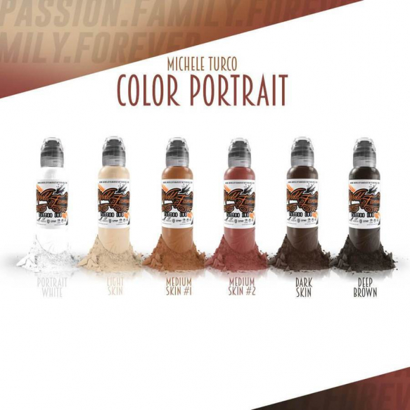 World Famous Tattoo Ink Michele Turco Bottle Portrait Set World Famous Tattoo Ink Michele Turco Bottle Portrait Set
