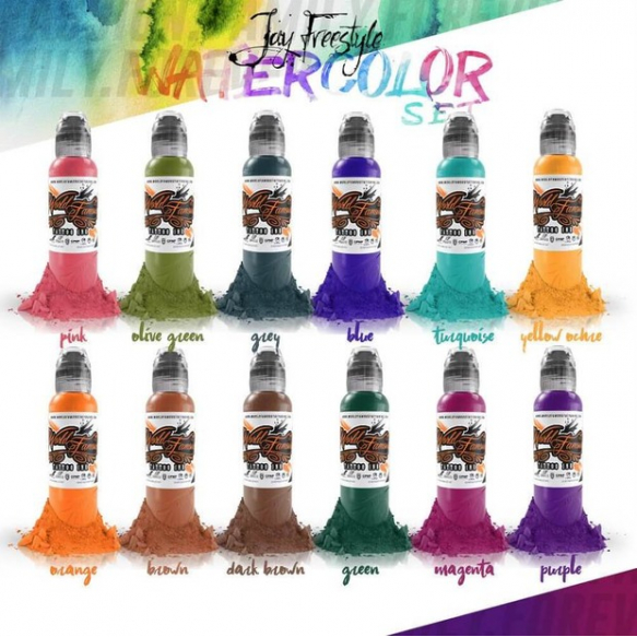 World Famous Jay Freestyle Watercolor Ink Set 12 шт World Famous Jay Freestyle Watercolor Ink Set 12 шт