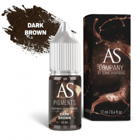 AS Company (Alina Shakhova) - пигмент для татуажа бровей Dark brown (Брюнет)