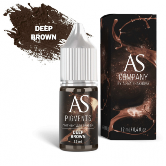 AS Company (Alina Shakhova) - пигмент для татуажа бровей Deep brown (Глубокий коричневый)