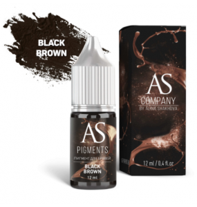 AS Company (Alina Shakhova) - пигмент для татуажа бровей Black brown (Темный Брюнет)