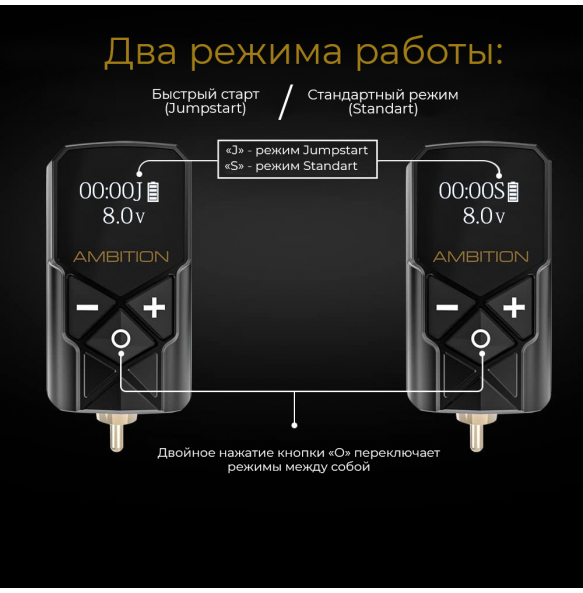 Блок питания беспроводной AMBITION KUARK Long RCA