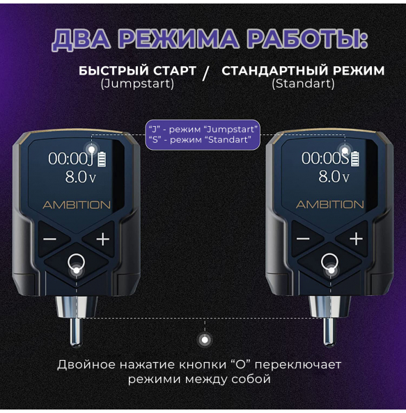 Блок питания беспроводной AMBITION KUARK Short RCA Блок питания беспроводной AMBITION KUARK Short RCA